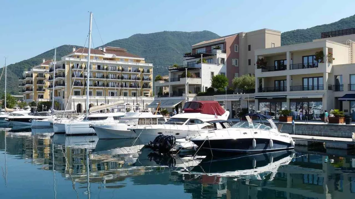 Montenegro kotor port yacht buildings water