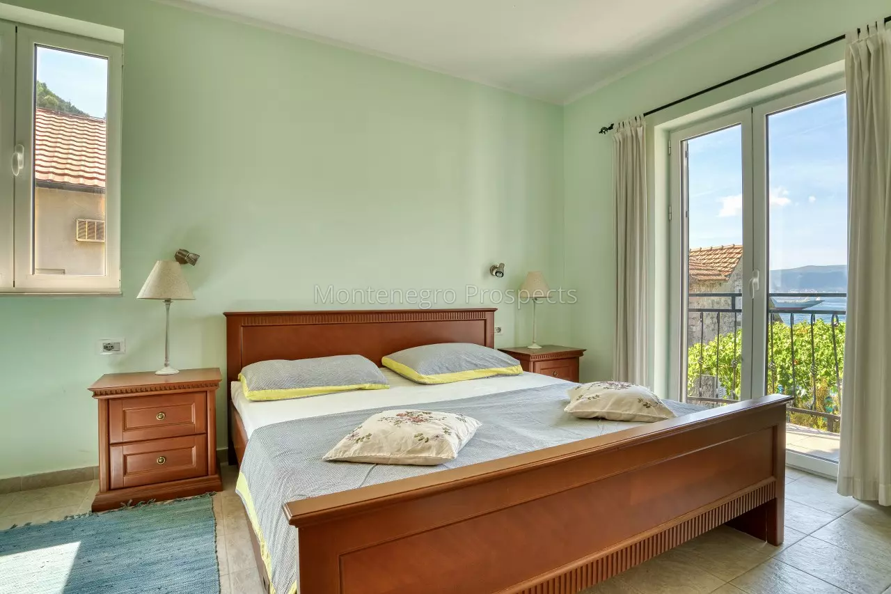 Stone villa on the first line to the sea in lepetani tivat 13822 36