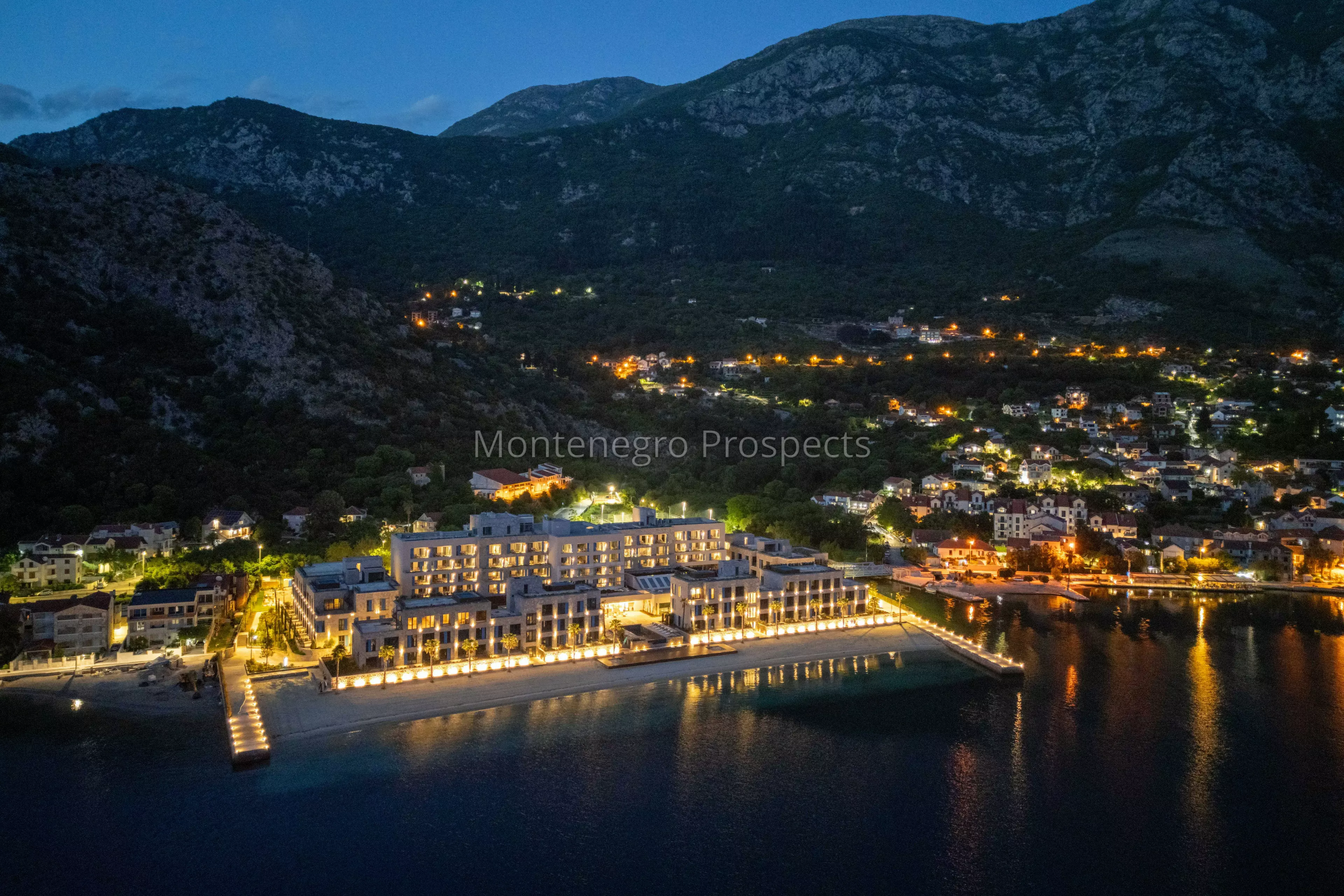Aerial movenpick hotel residences teuta kotor bay 2