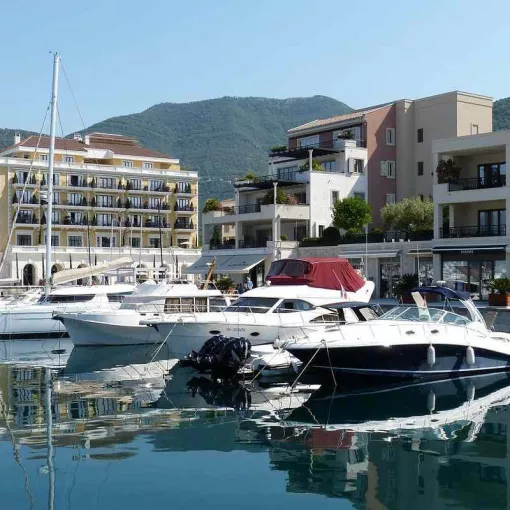 Montenegro kotor port yacht buildings water