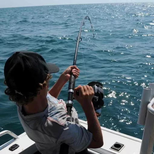 Fishing gear man sea ship