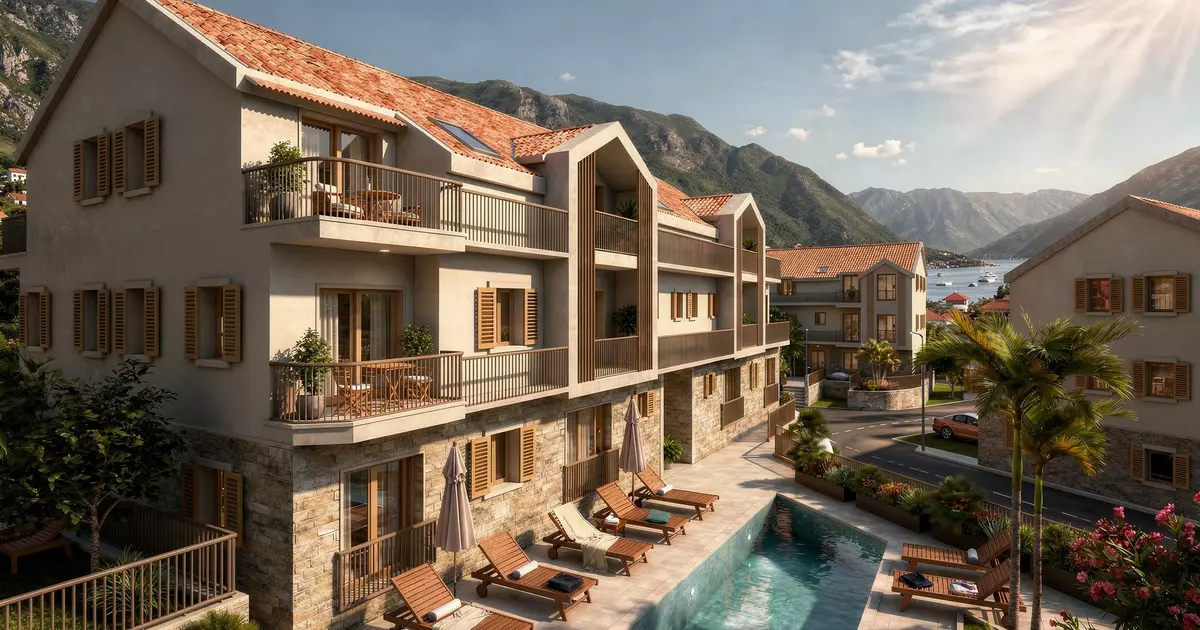Moderne bouwgrond met zwembad in Kotor, Montenegro
